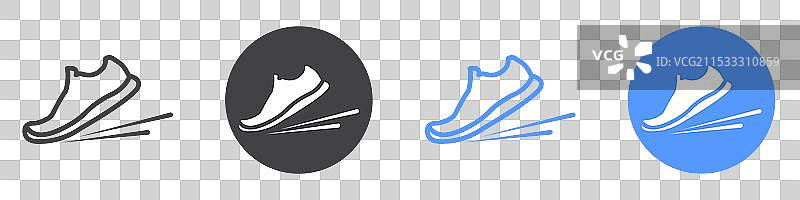 鞋子图标扁平线条符号集图片素材