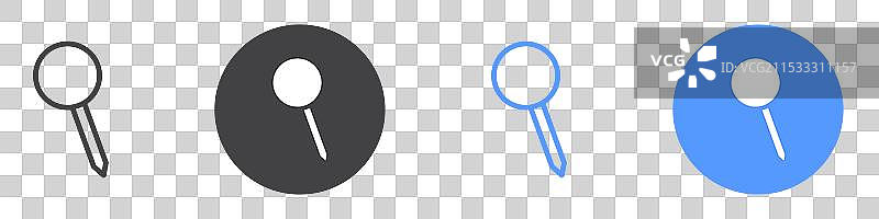 图钉图标扁平线条符号集图片素材