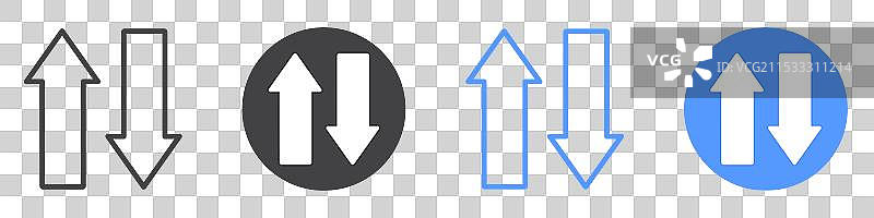 转移箭头图标扁平线条符号集图片素材