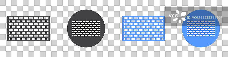 墙壁图标扁平线条符号集图片素材