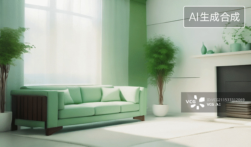 【AI数字艺术】现代简约客厅图片素材