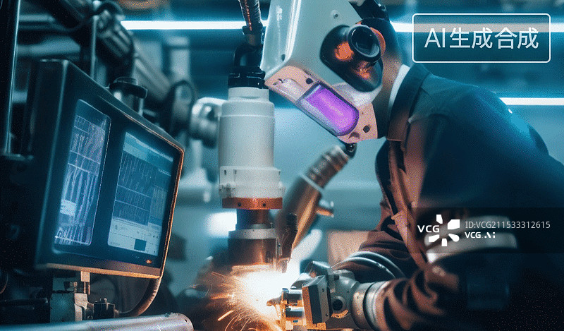 【AI数字艺术】工业焊接现场图片素材