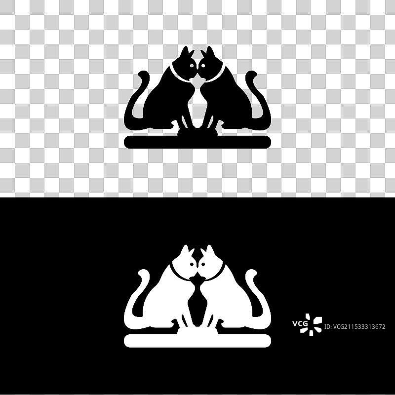 猫的轮廓 猫的符号 - 小猫的标志图片素材