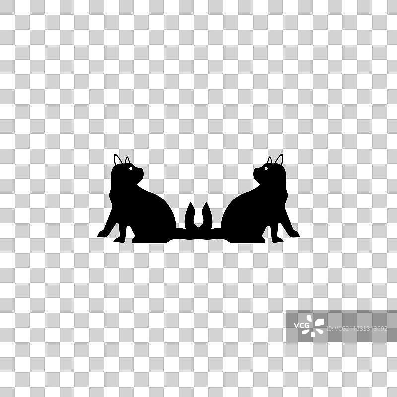 时尚猫咪动物剪影logo设计图片素材