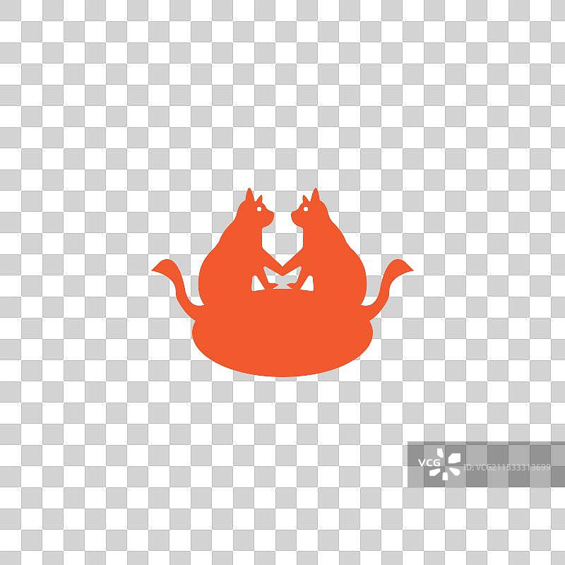 时尚猫咪动物剪影logo设计图片素材