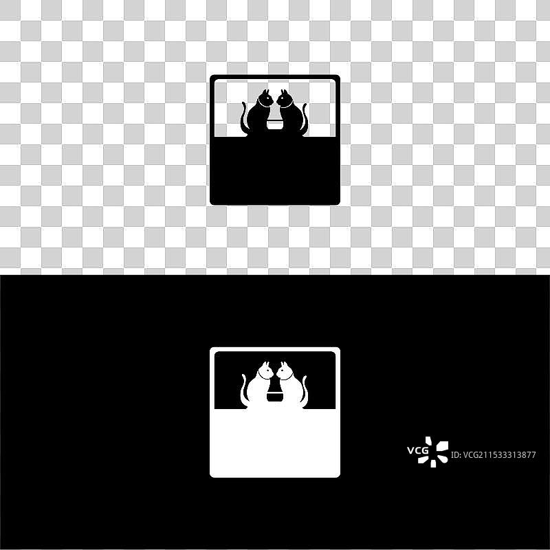 圆形猫咪动物标志模板设计图片素材