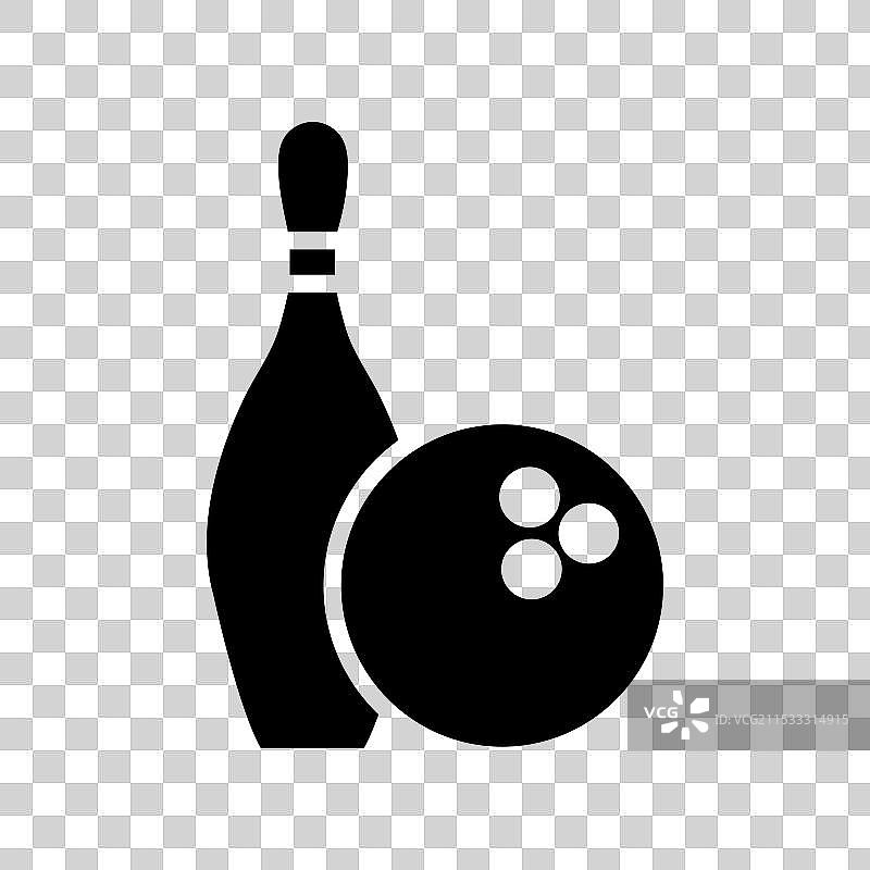 保龄球图标集，弹球游戏符号，保龄球运动图片素材