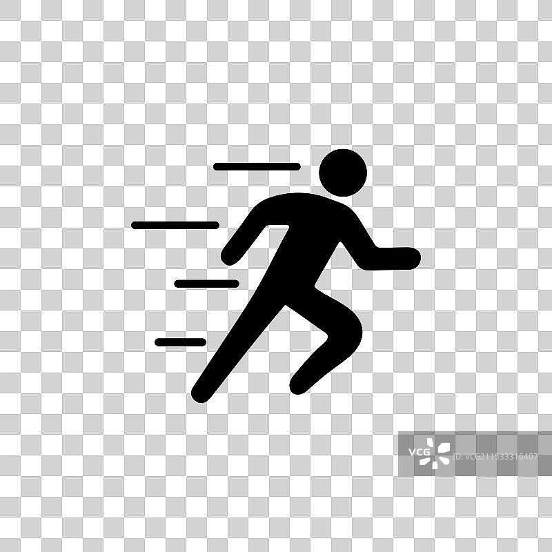 跑步图标集，运动员男性跑步符号图片素材