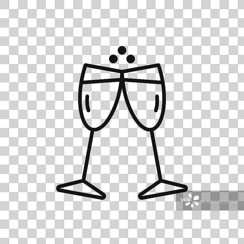 香槟杯图标，背景为白色图片素材