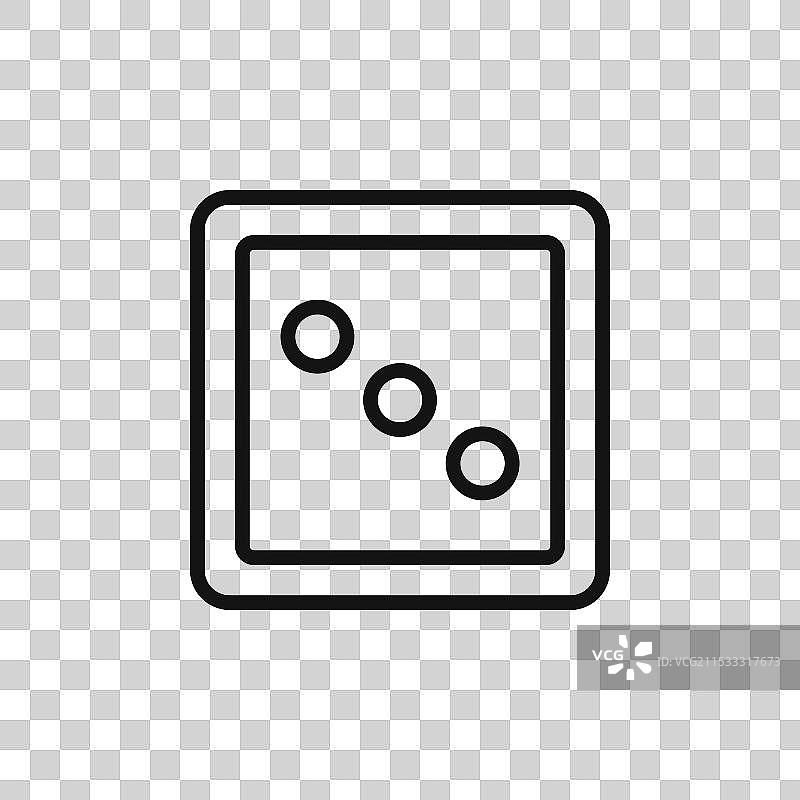 三个骰子图标，孤立在白色背景上图片素材