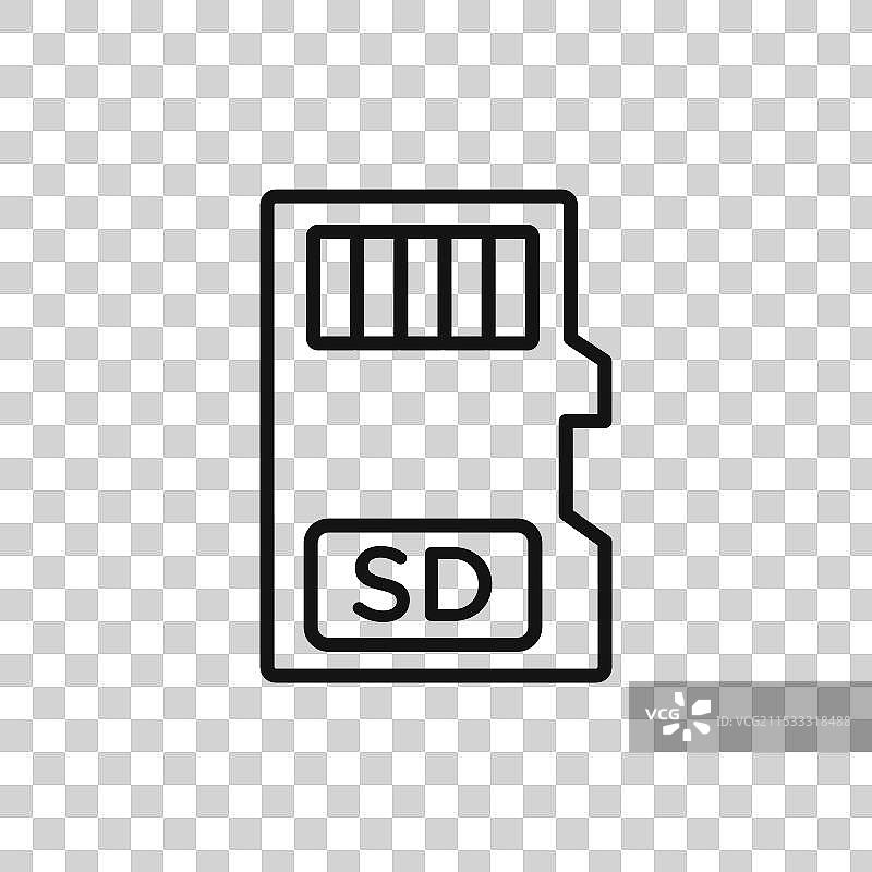 白色背景上的SD卡图标图片素材
