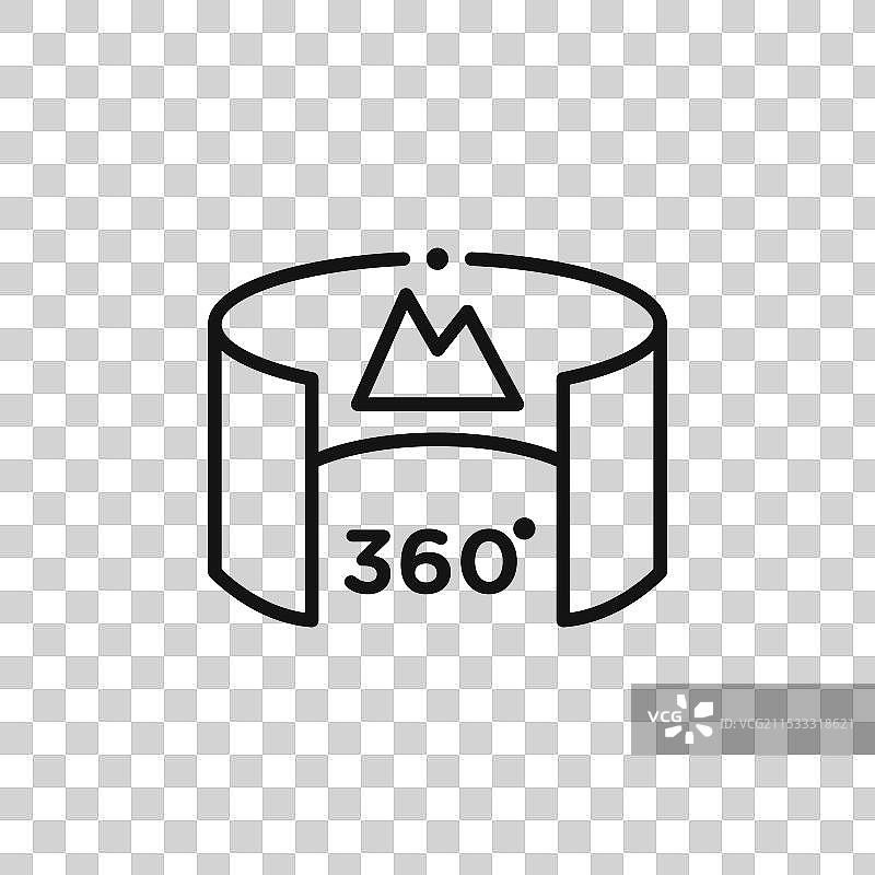 虚拟旅游图标，孤立在白色背景上图片素材