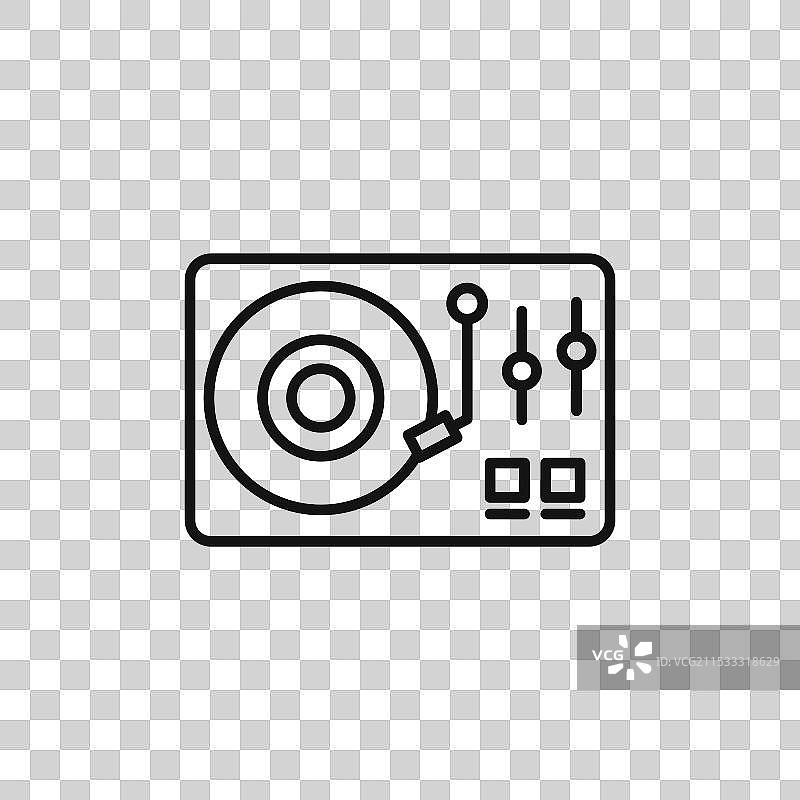 黑胶唱片机图标，背景为白色图片素材