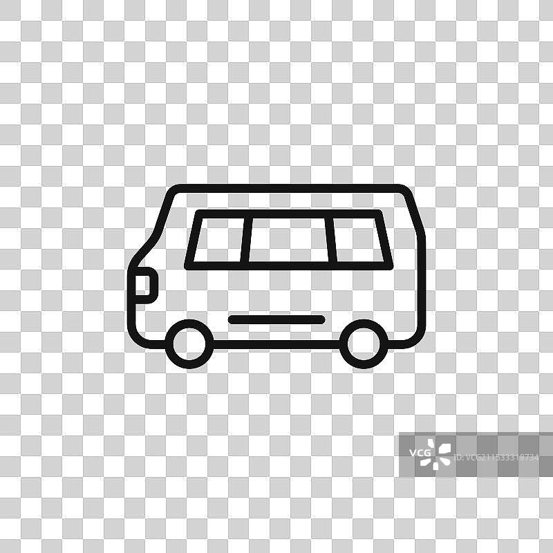 白色背景上的面包车图标图片素材