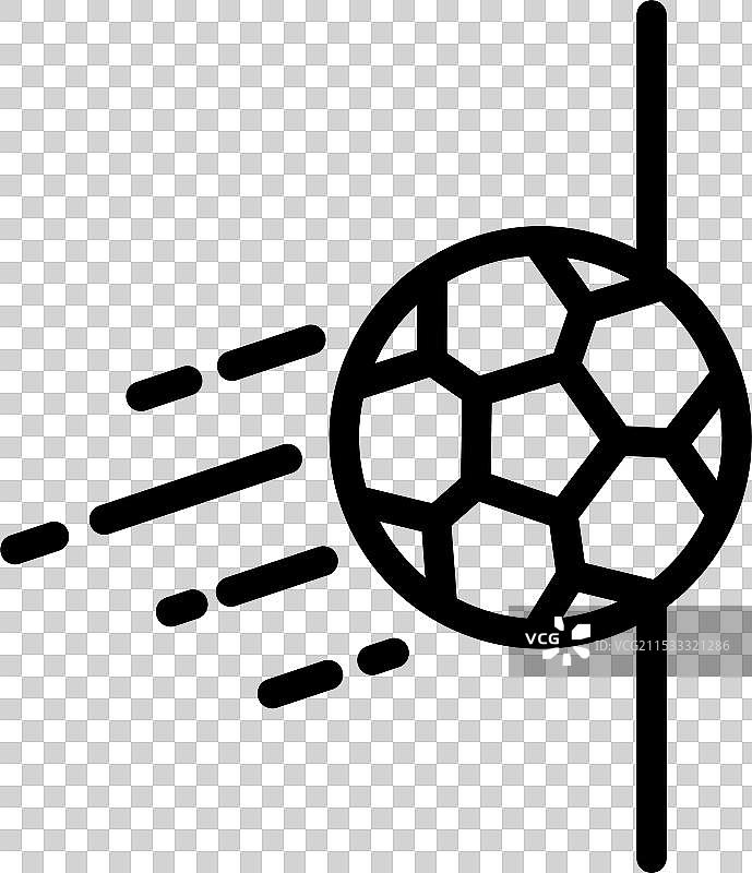 图标线条球越过界线的足球运动图片素材