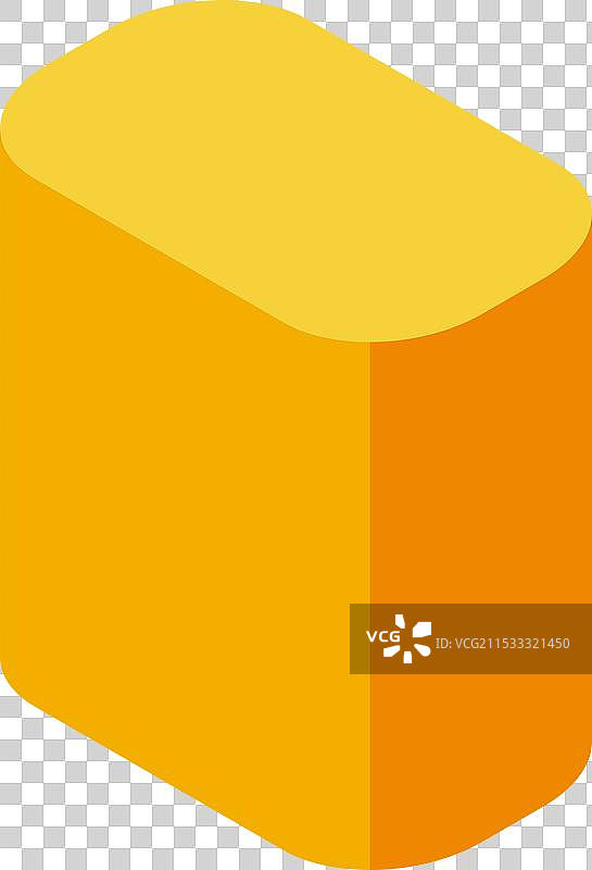 带有圆角的黄色黄油块等距视图图片素材