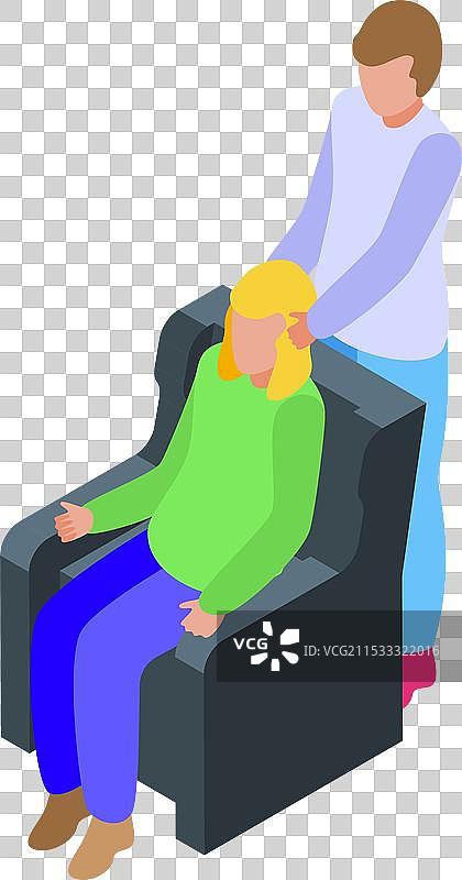 美容师为女性打造发型图片素材