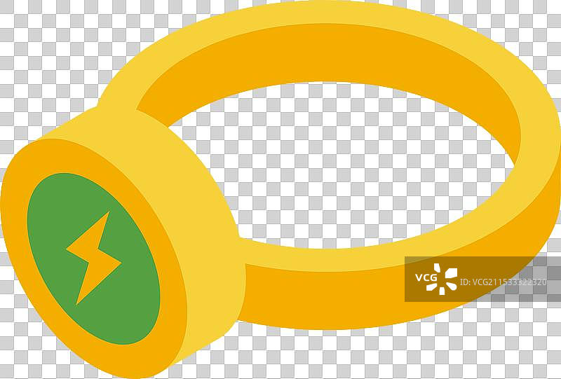 带有闪电符号的金色智能戒指图片素材