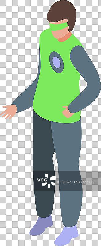 蒙着眼睛的玩家在玩虚拟现实游戏图片素材