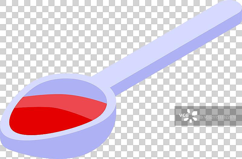 持有红色液体药物的勺子等距图标图片素材