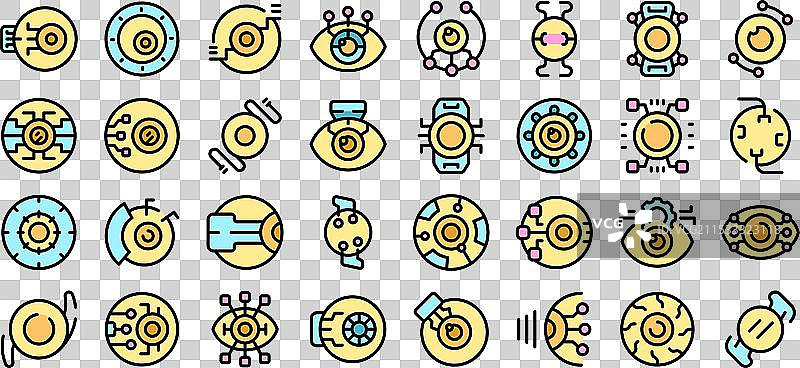 一组展示未来感的仿生眼图标图片素材