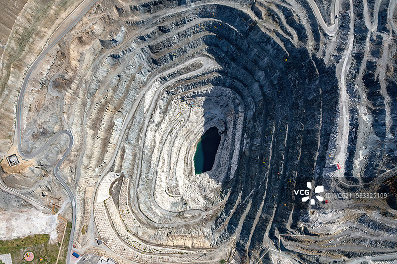 新疆阿勒可可托海矿区工业文明与遗迹航拍图片素材