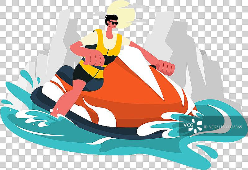 人们在夏季假期骑水上摩托艇图片素材