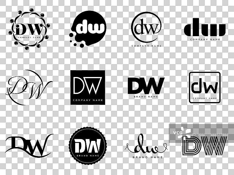 DW公司标志模板，字母D和W的标识设计图片素材