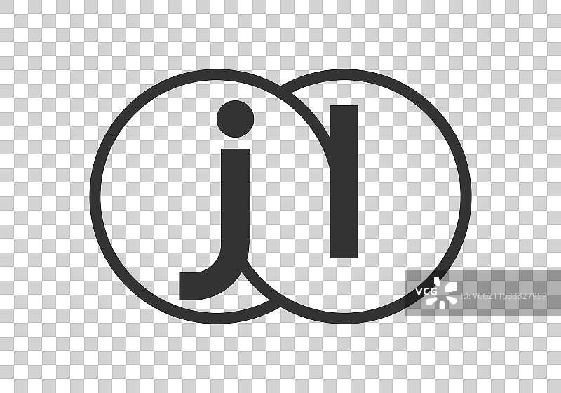 jl商业公司徽标，带轮廓圆形图片素材