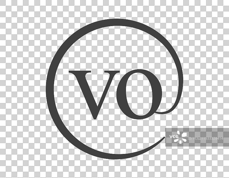 带圆形的两个字母组成的VO标志电子邮件图片素材