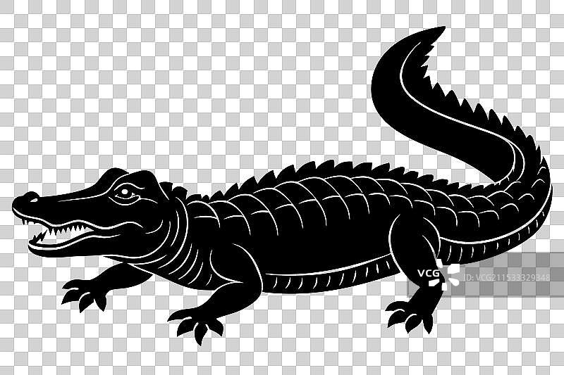 鳄鱼剪影图片素材