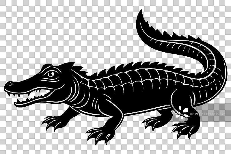 鳄鱼剪影图片素材