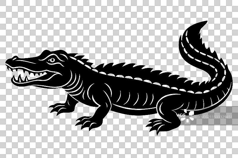 鳄鱼剪影图片素材