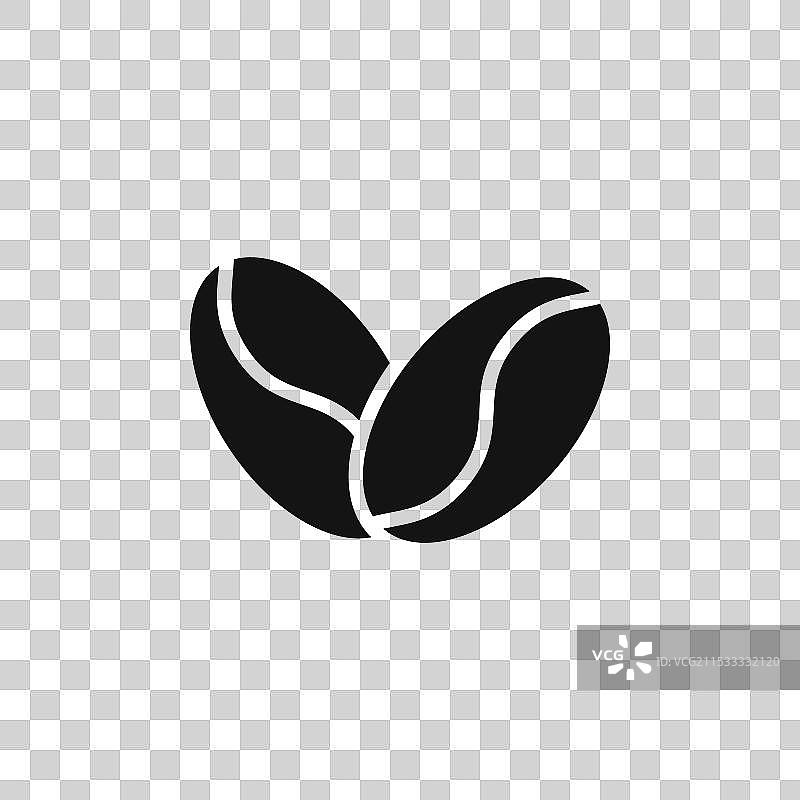 咖啡豆图标，背景为白色图片素材