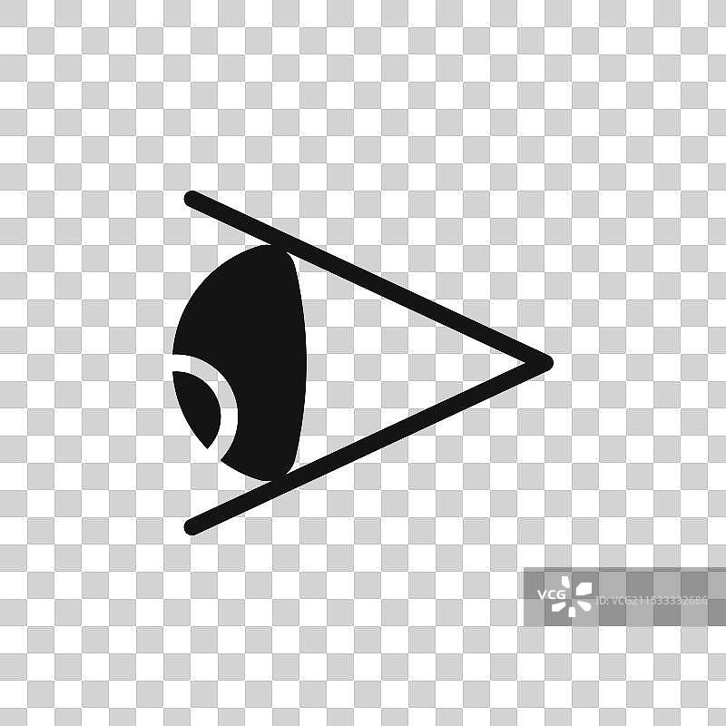 眼睛侧面图标，孤立在白色背景上图片素材