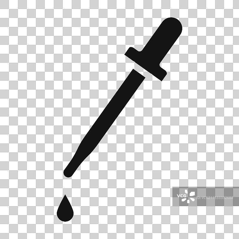 半个滴管图标，孤立在白色背景上图片素材