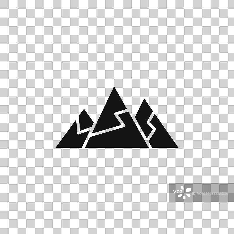 山脉图标，背景为白色图片素材