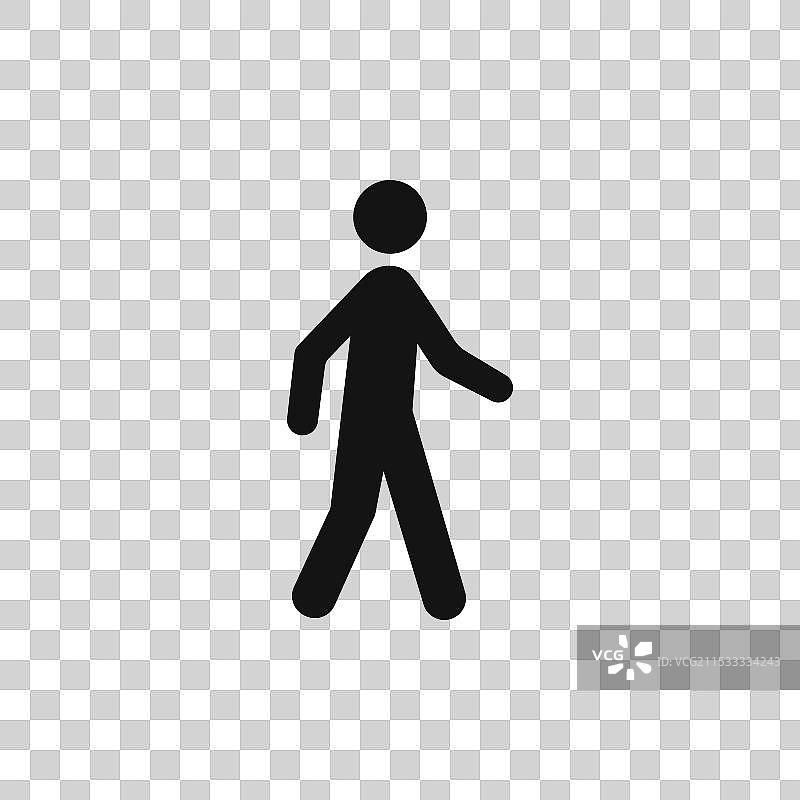 行走的人物图标，背景为白色图片素材