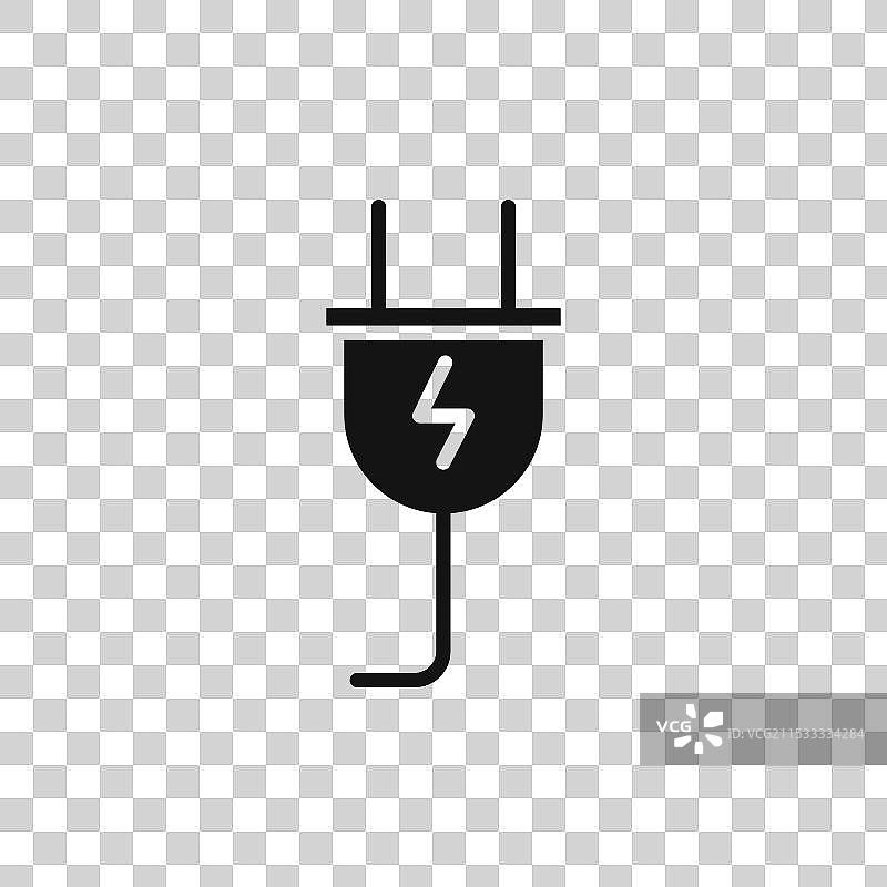 插头图标，背景为白色图片素材