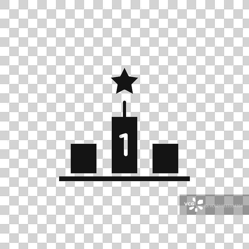 领奖台明星图标，背景为白色图片素材