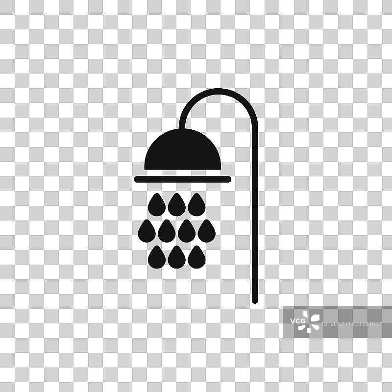 淋浴图标，独立于白色背景图片素材