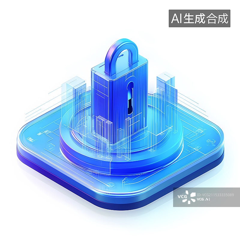 【AI数字艺术】密码锁科技图标图片素材