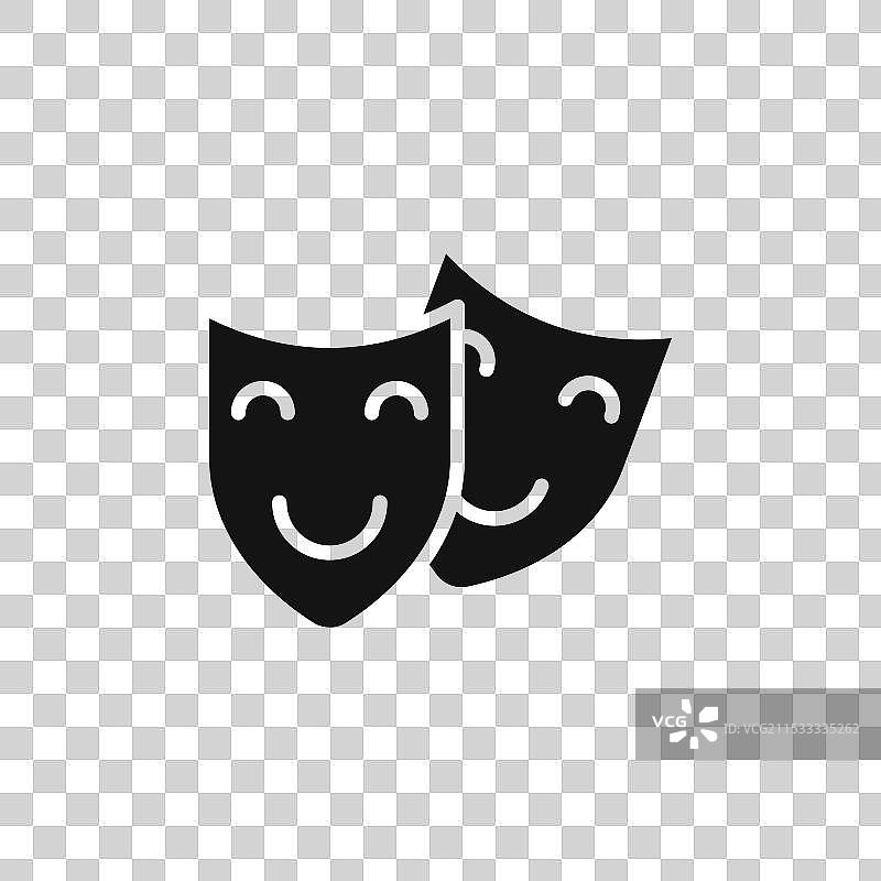 剧院面具图标，背景为白色图片素材