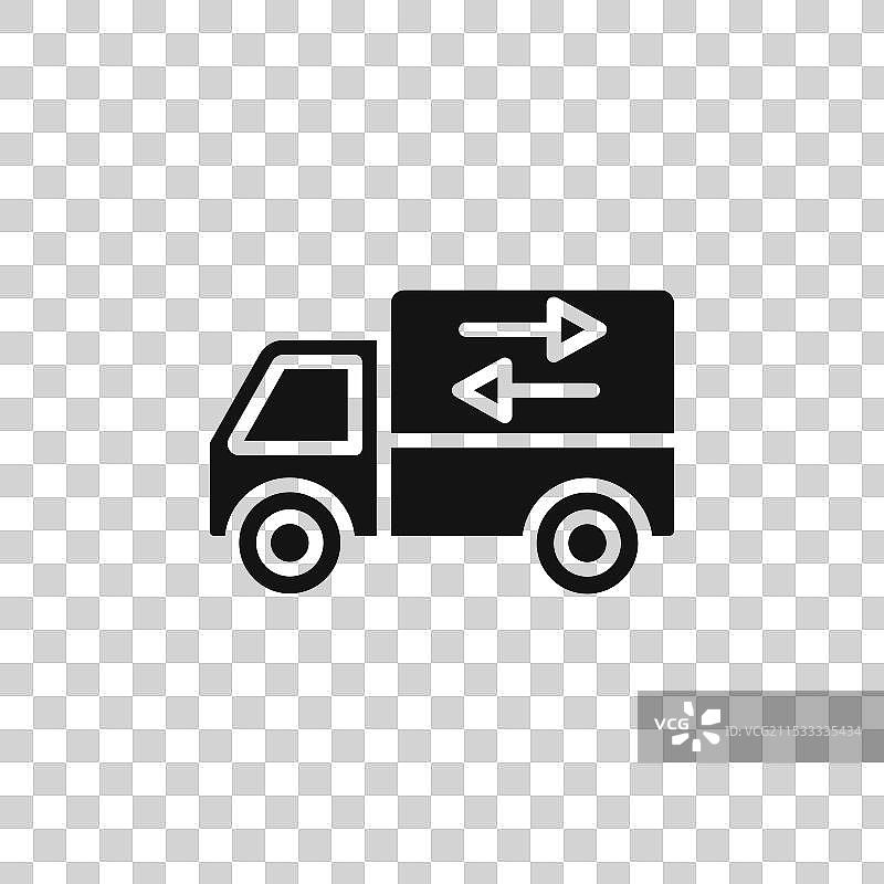 卡车箭头图标，背景为白色图片素材