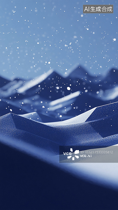 【AI数字艺术】冬日雪景下雪雪山冰川背景图片素材