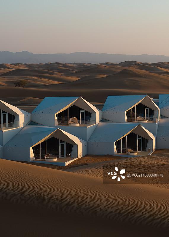 中国宁夏中卫沙漠钻石酒店图片素材