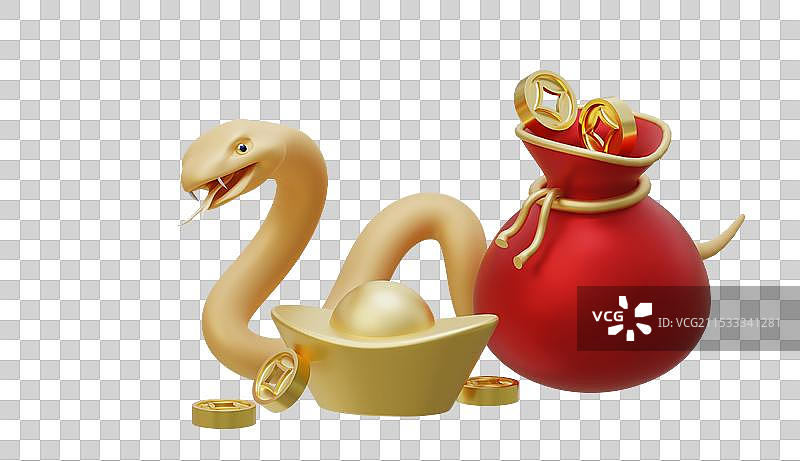 3D中国风春节蛇年庆典图片素材