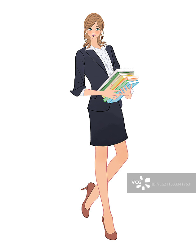 办公室工作人员手持文件图片素材