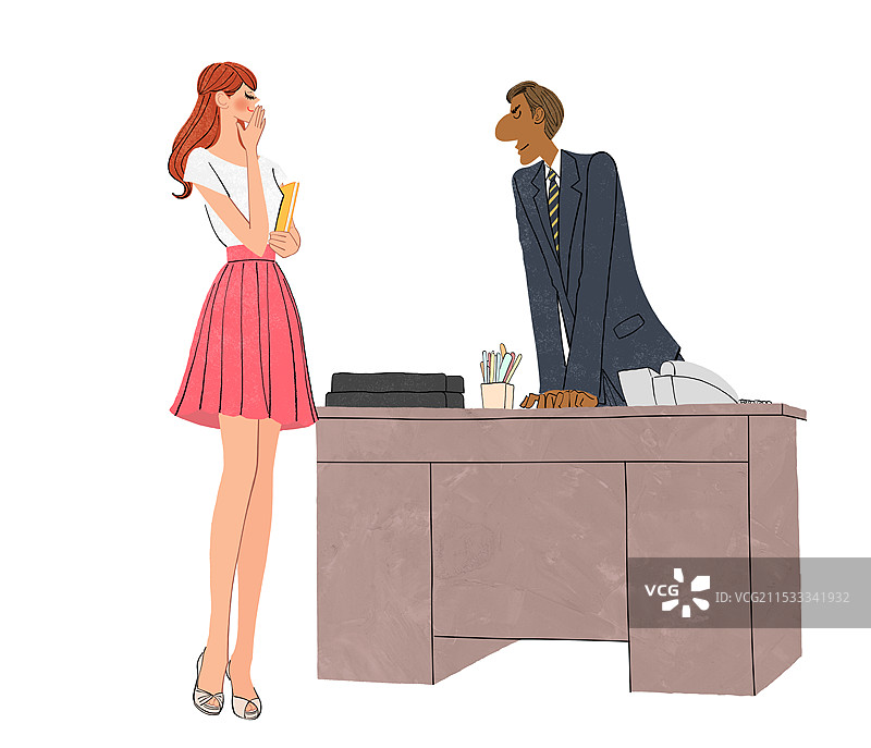 男性老板在工作中生气，女性办公室员工也在生气图片素材