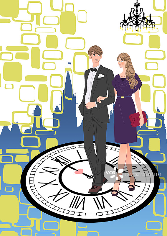 在派对上交叉手臂的情侣图片素材